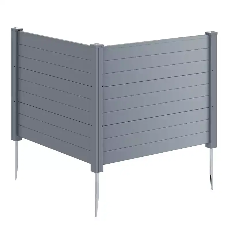 Costway 48'' x 38'' Air Conditioner Fence 4 Panels w/Metal Ground Stakes No Dig Trash Can