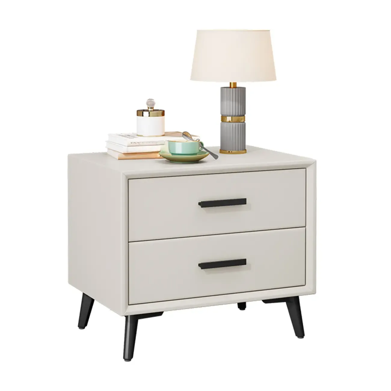 Modern Timber Off-White 2-Drawer Nightstand
