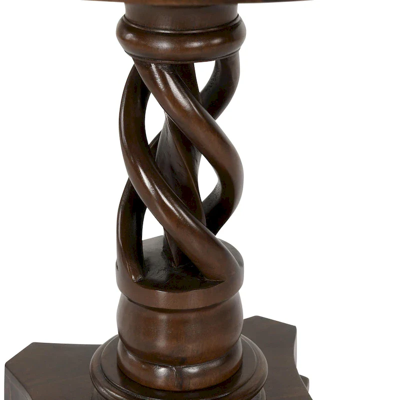 Honey Brown Round Pedestal Table - 30 Inch Mango Wood