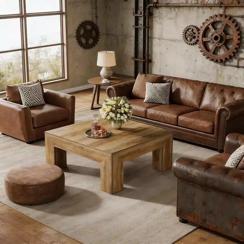 Coffee Table, Farmhouse Square Accent Center Cocktail Table