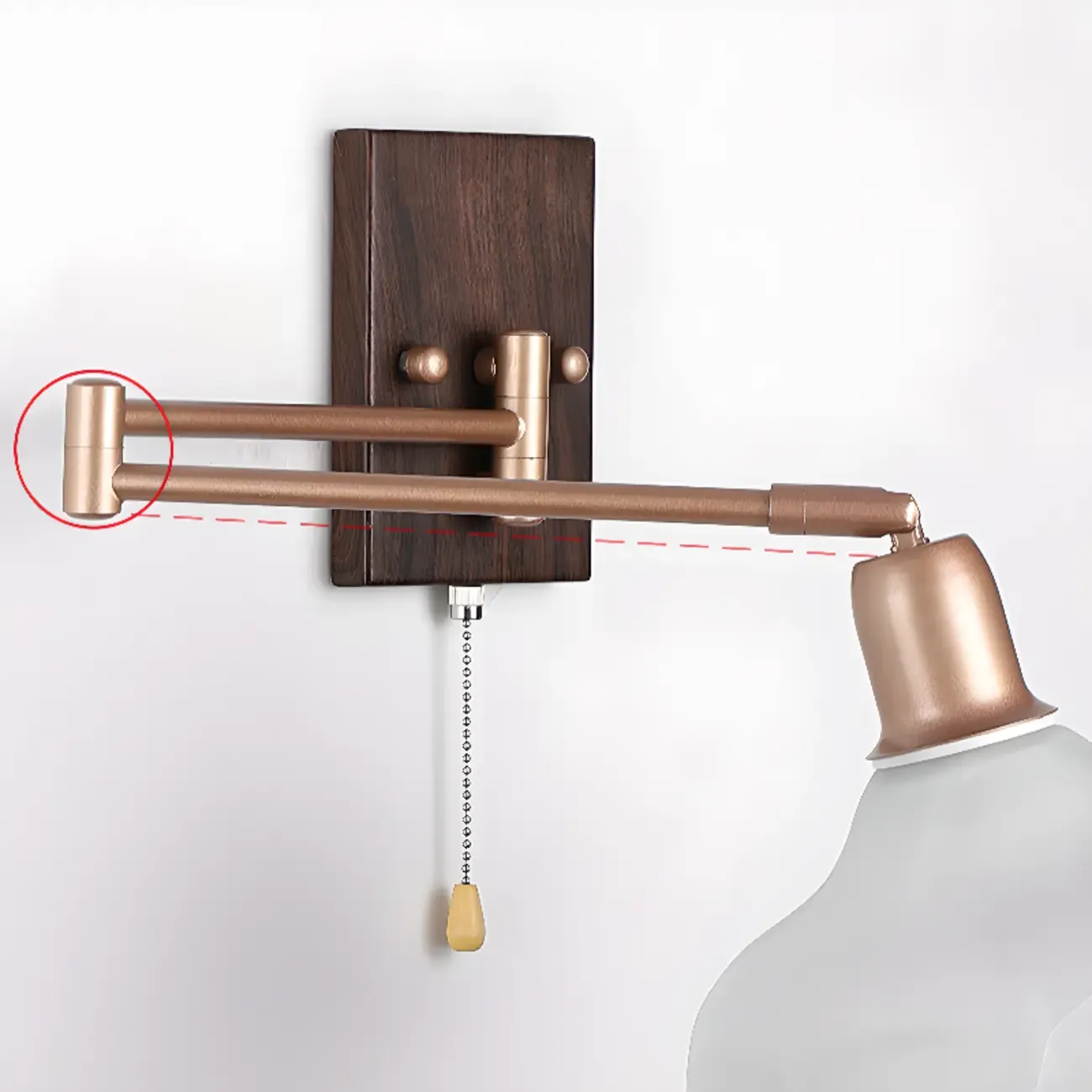 Elegant Swing Arm Wall Mount Light with Pull Chain Switch