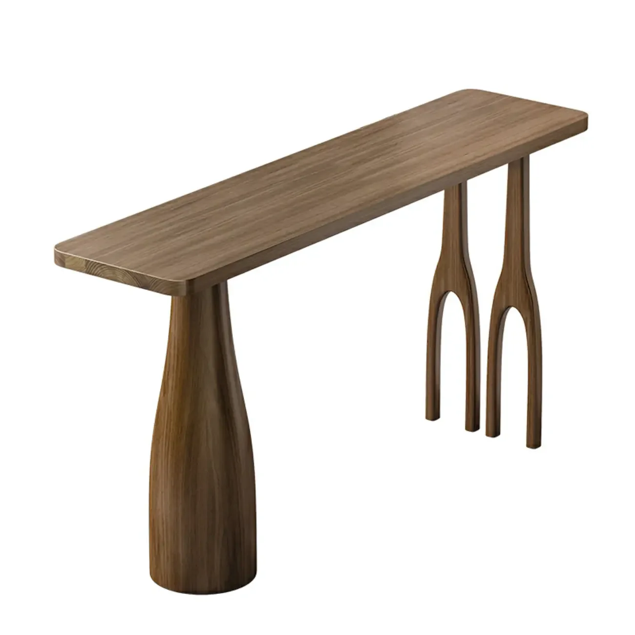 Modern Pine Wood Bar Set with Upholstered Chairs