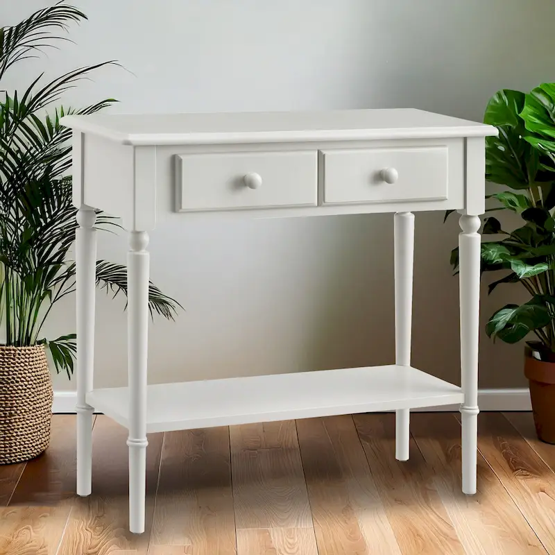 Coastal One Drawer Narrow Hall Console Sofa Table