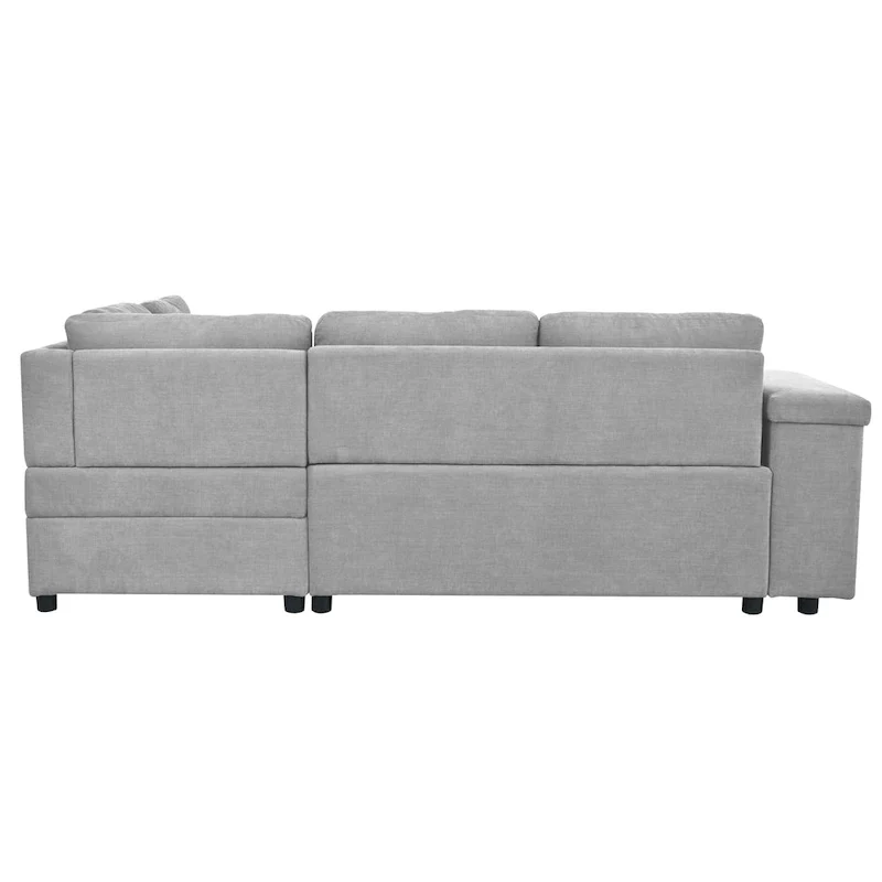 3-Seater Convertible Polyester Sofa Bed with Storage