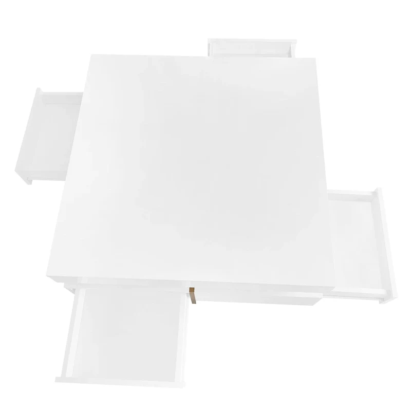 Modern High Gloss Coffee Table with 4 Drawers