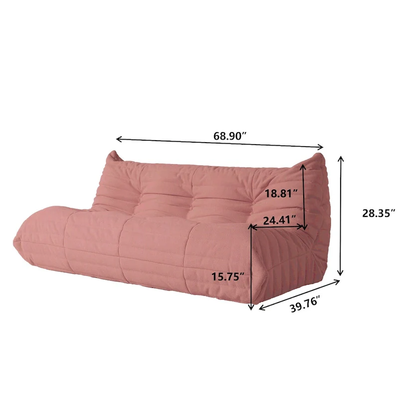 Feature Lazy Sofa Teddy Fabric Couch Living Room Sofa Bean Bag Chair