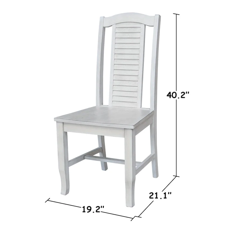 Solid Wood Seaside Dining Chairs - Set of Two