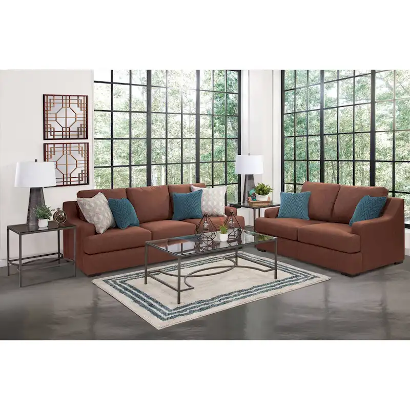 Transitional Track Arm Loveseat