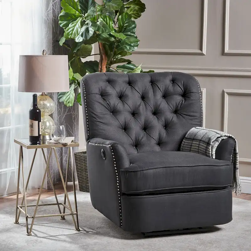 Salomo Tufted Fabric Power Recliner by Christopher Knight Home