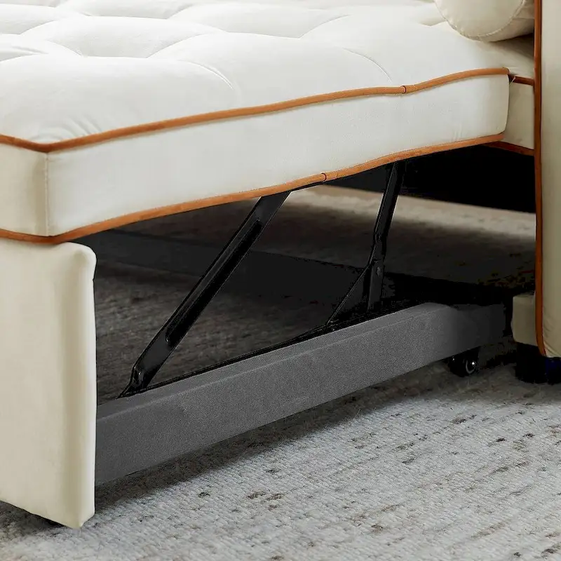 Modern 55.5 Velvet Pull-Out Adjustable Sofa Bed with Side Pockets