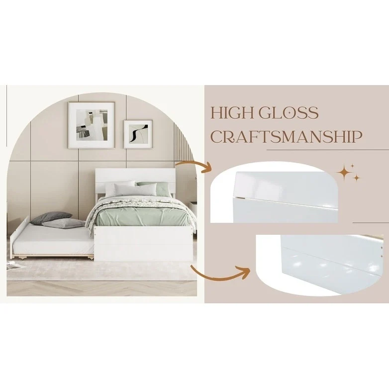 Modern Twin Bed Frame With Trundle