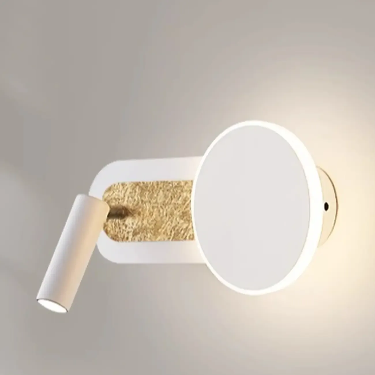 Mini Geometric 2-Light Black-Gold Wall Sconce in Rotatable