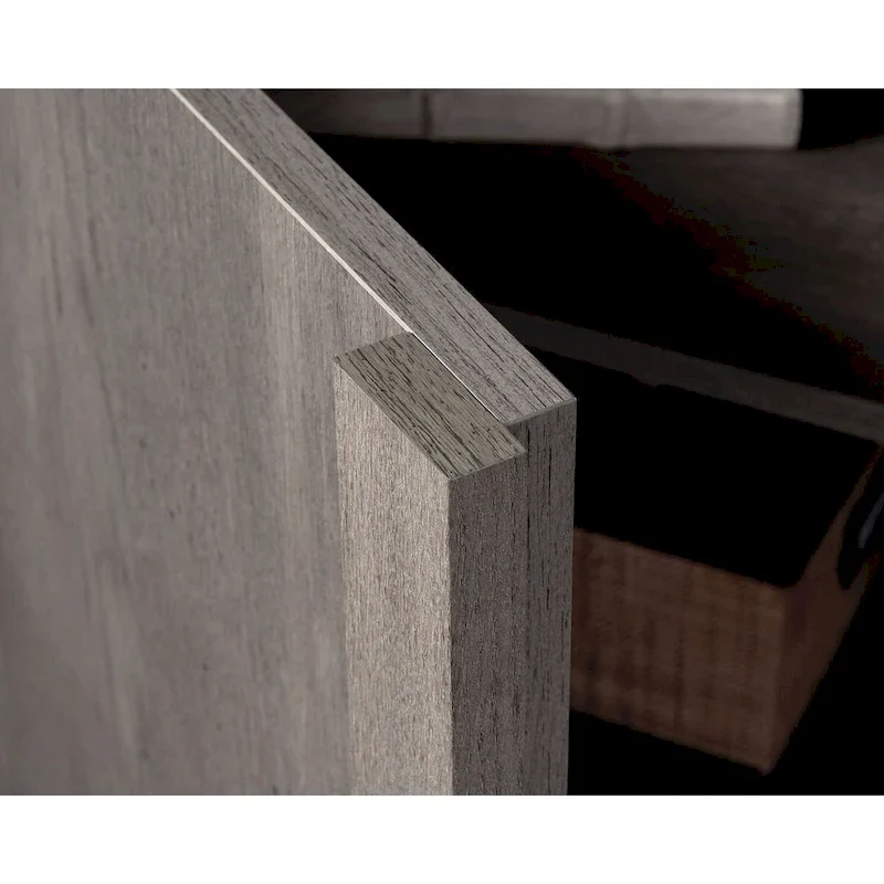 TV Credenza with Herringbone Doors & Adjustable Shelves – Mystic Oak / Sindoori Mango, Modern Style