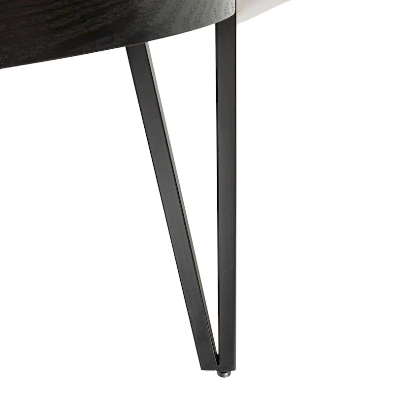 Wood Side Coffee Table with Metal Hairpin Legs