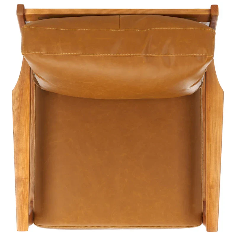 SAFAVIEH Donie Solid Wood Accent Chair with Cushion (Fully Assembled) - 28 In. W x 33 In. D x 34 In. H - 28Wx33Dx34H