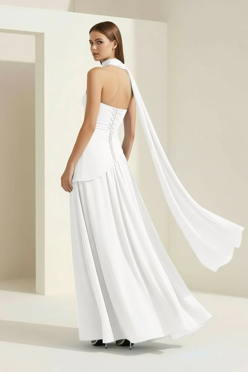 Pink - Strapless Sheath Chiffon Long Prom Dresses With Slit