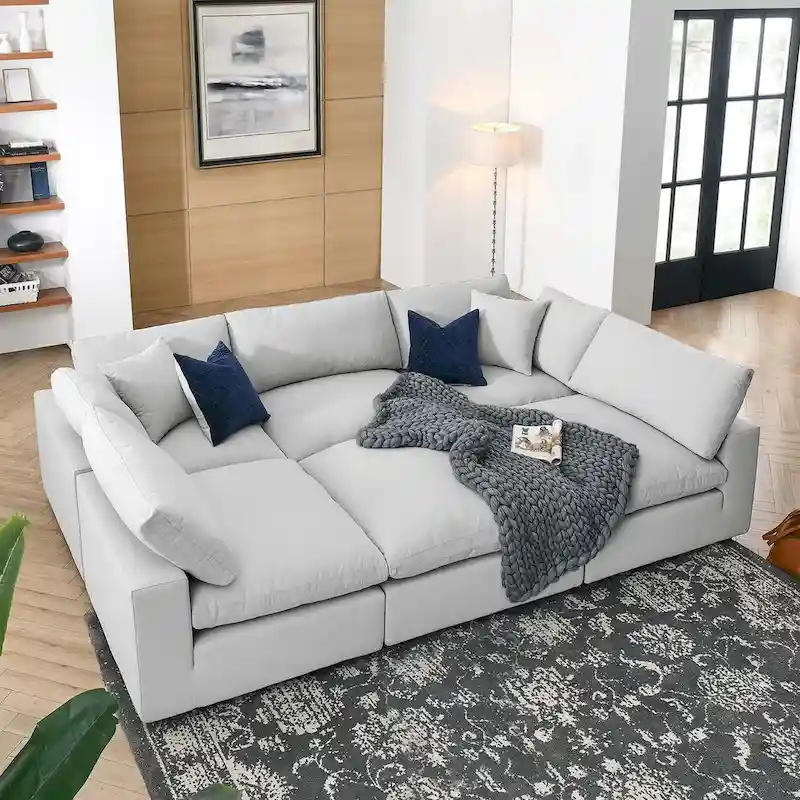Commix Down Filled Overstuffed 6-Piece Sectional Sofa