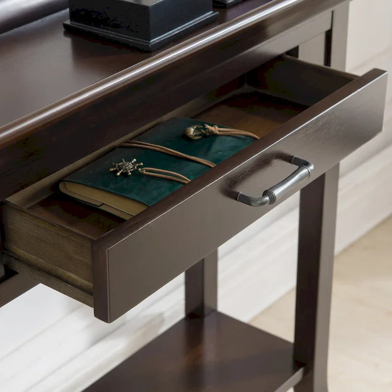 Smoke Gray Console Hall Stand with Drawer