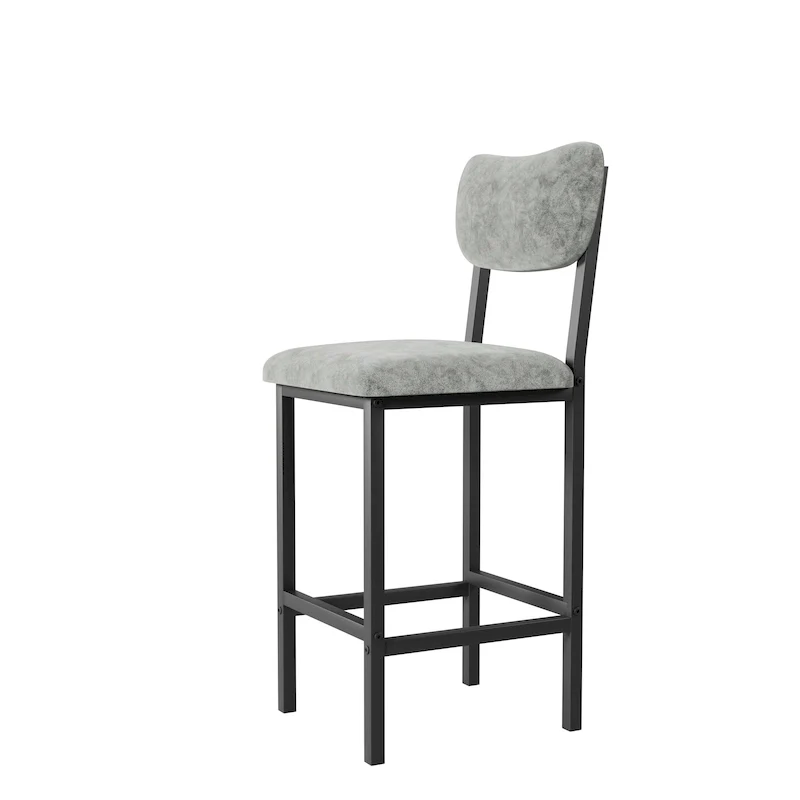 White Marble-Top Bar Table Set with 2 Stools, 2-Person