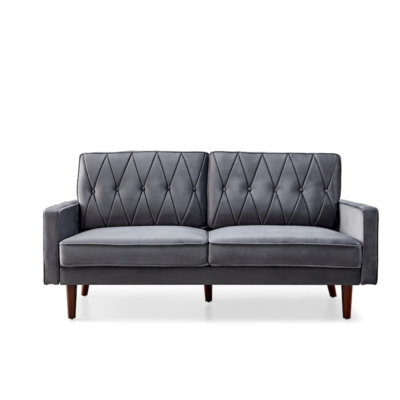 Feemster 69.3 Wide Velvet Tufted Cushion Back Sofa