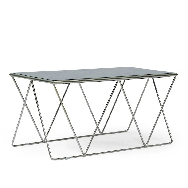 Sardis Modern Glam Handcrafted Marble Top Coffee Table by Christopher Knight Home - 37.00 L x 19.00 W x 18.00 H