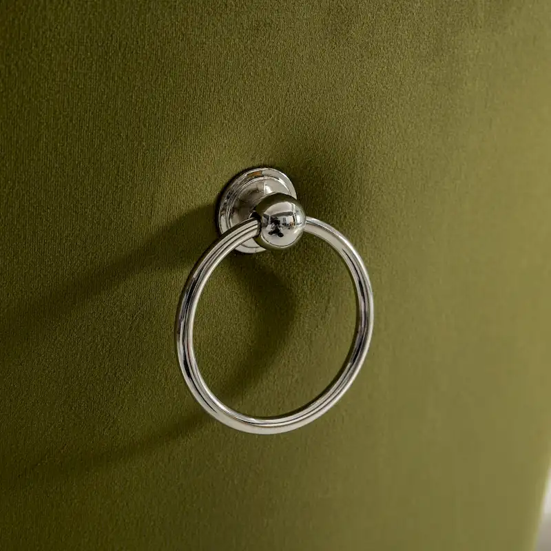 Set of 2 Velvet Dining Chairs with Nailhead Trim and Chrome-Plated Stainless Steel Legs