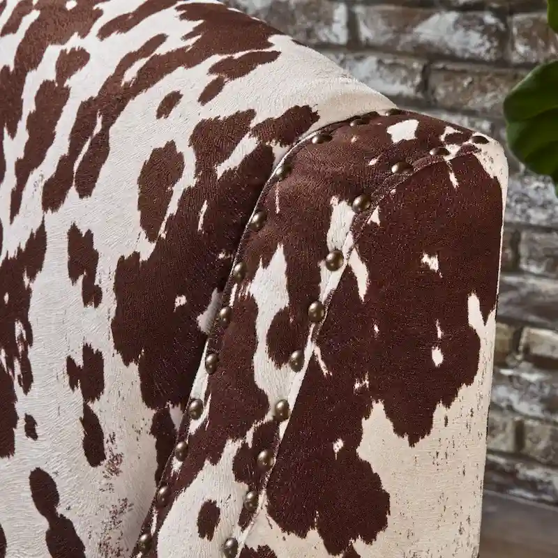 Elysabeth Cow Print Velvet Club Chair by Christopher Knight Home - 32.75 L x 29.25 W x 37.5 H