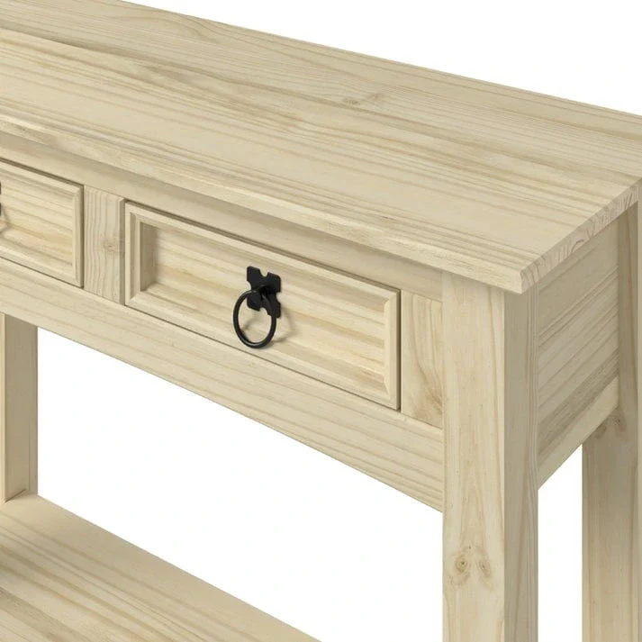 Wood Hall Table Console with 2 Drawers