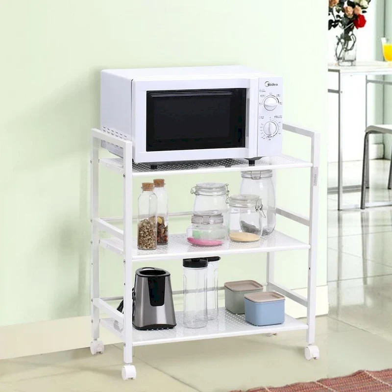 White 3-Tier Rolling Storage Cart with Wheels