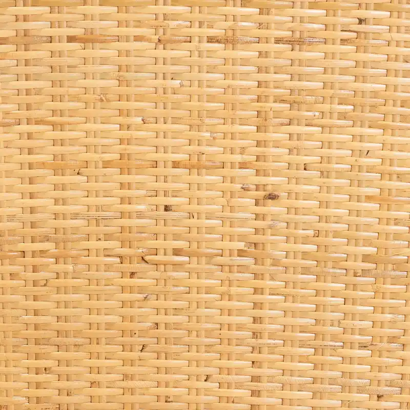 Monaco Modern Bohemian Oak Brown Finished Mahogany Wood and Natural Rattan Dining Chair