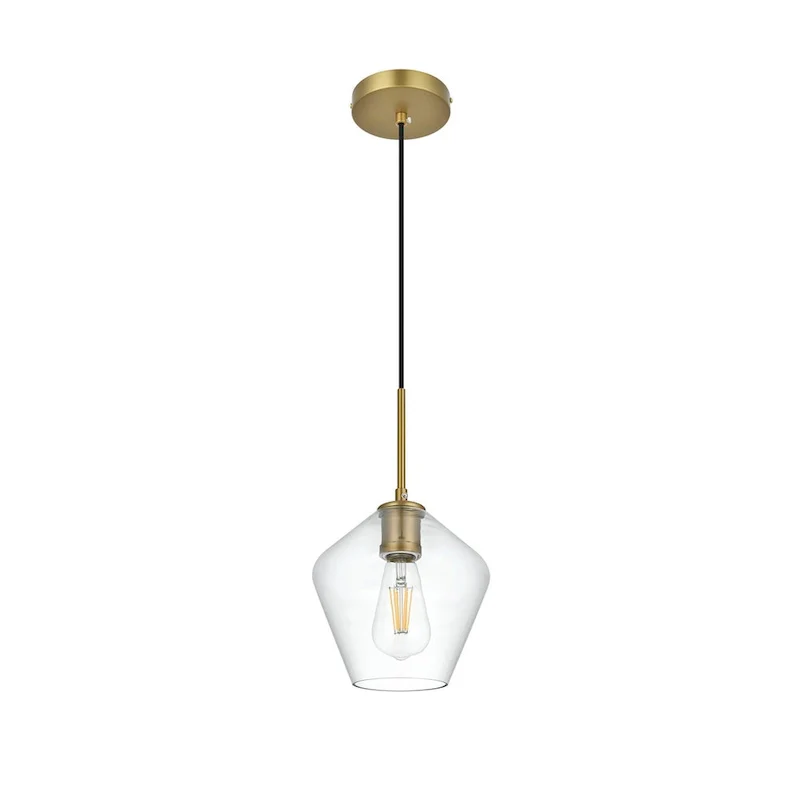 Elegant Lighting Gene Single Light 8  Wide Mini Pendant with Clear