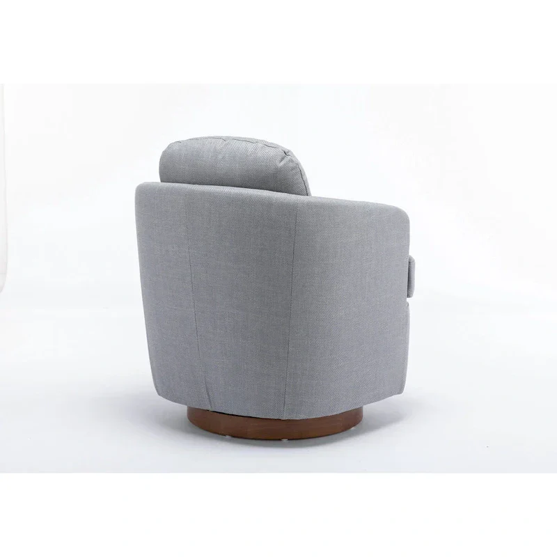 Light Blue Upholstered Swivel Accent Chair - Single Seat