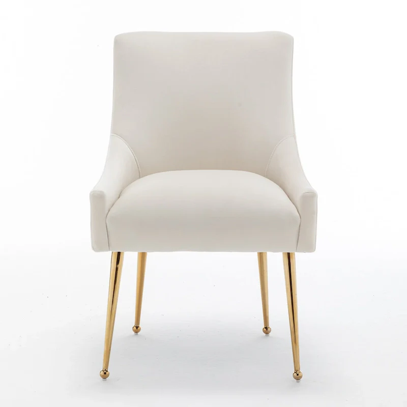 SEYNAR Velvet Upholstered Dining Chair Set of 4, Modern Glam Armless Side Chair