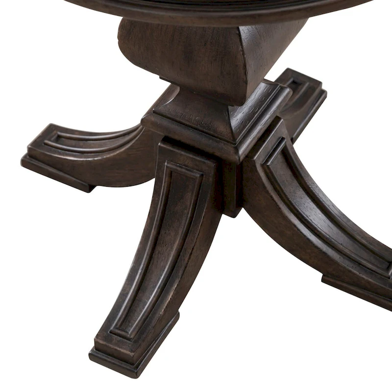 Paradise Valley Saddle Brown and Blue Stone Round Chairside Table