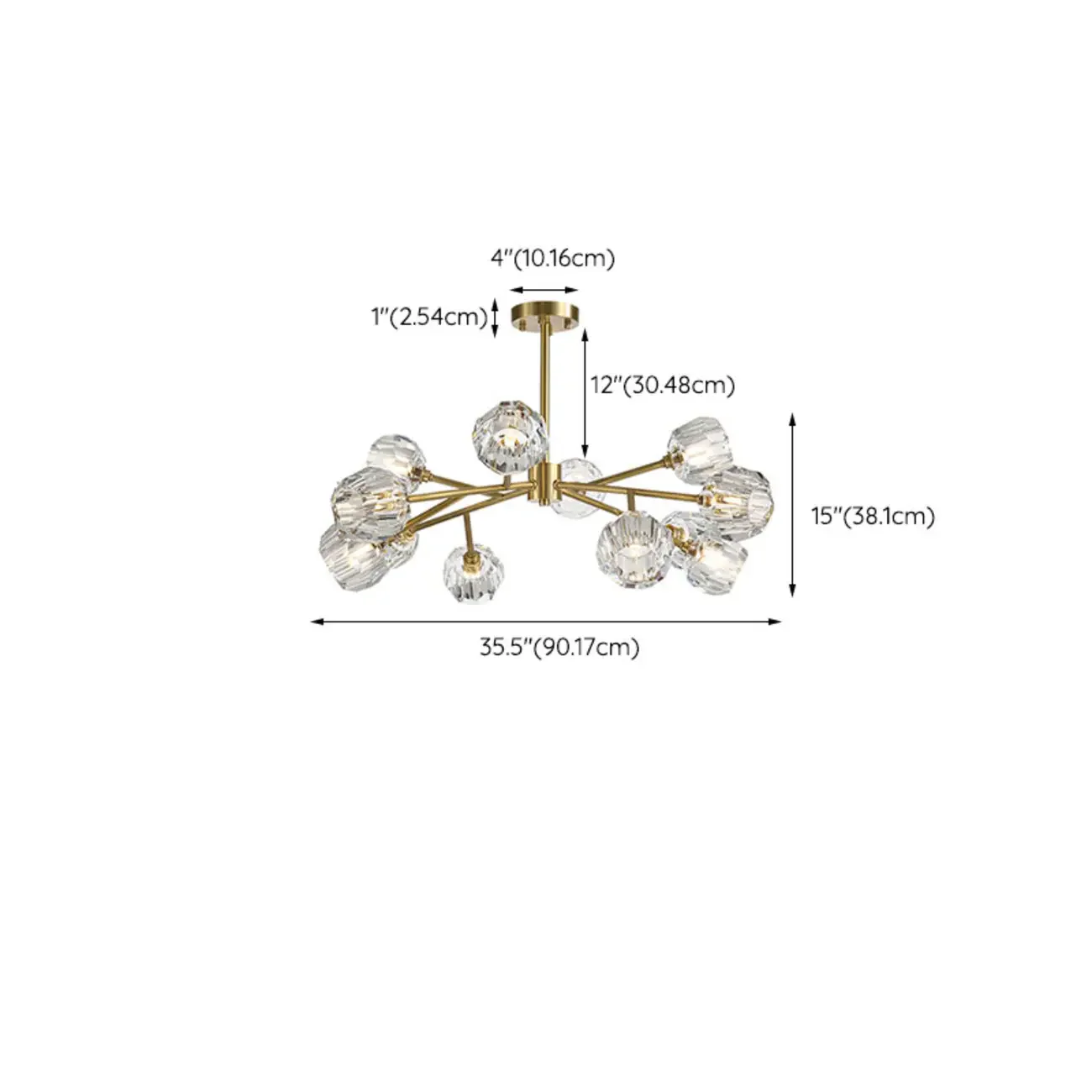 Modern Gold Globe Crystal Sputnik Chandelier