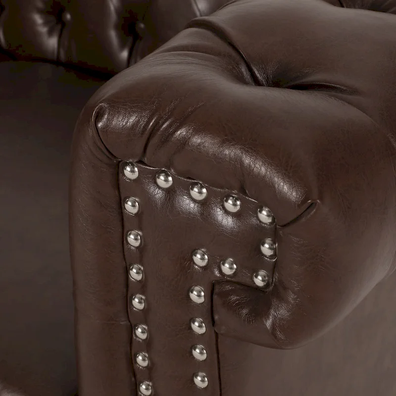 Chesterfield 3-seater Sofa with Button Tufting and Nailheads