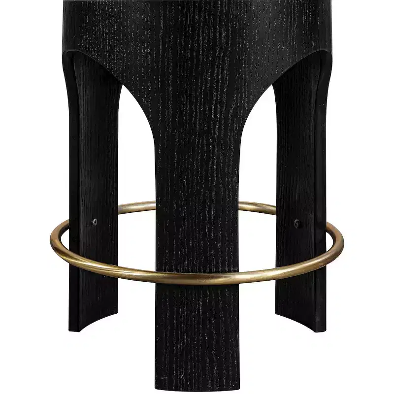 Meridian Furniture Bocceli Black Finish Velvet Upholstered Counter Stool