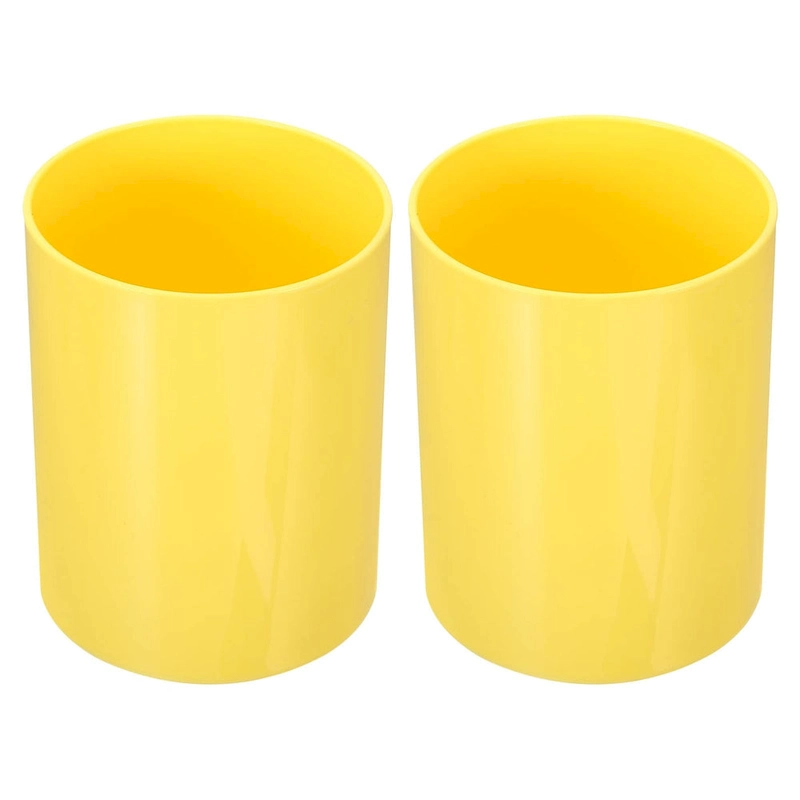 2x Pencil Holder, Plastic Makeup Brush Holder Round Desktop Organizer