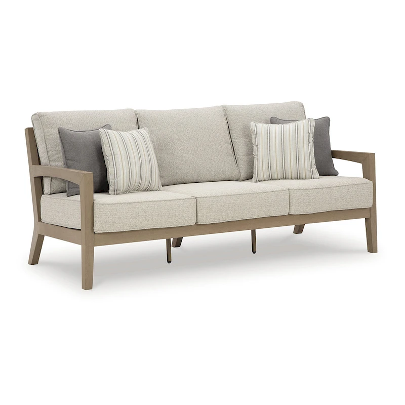 Signature Design by Ashley Hallow Creek Driftwood Outdoor Sofa with Cushion - 75.88