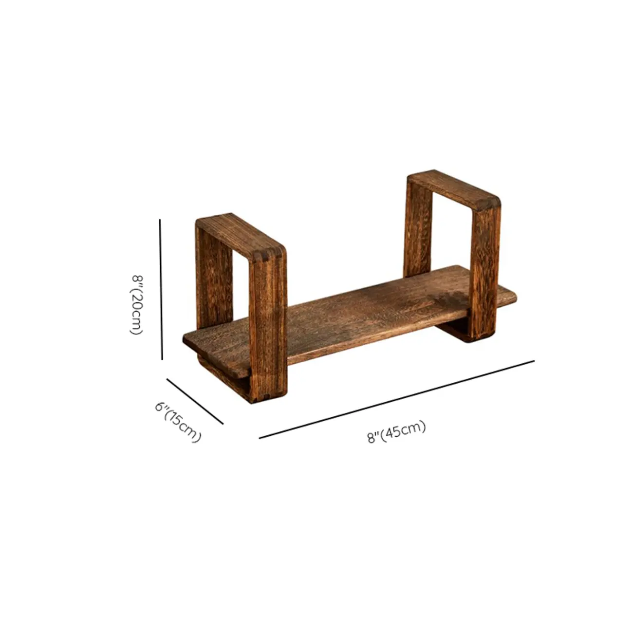 Modern Wooden Wall-Mounted Open Bookcase Small Bookshelf