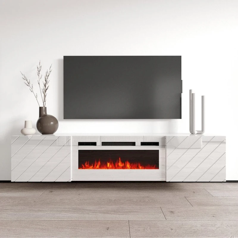 Luxe WH-EF Wall Mounted Electric Fireplace Modern 72 TV Stand