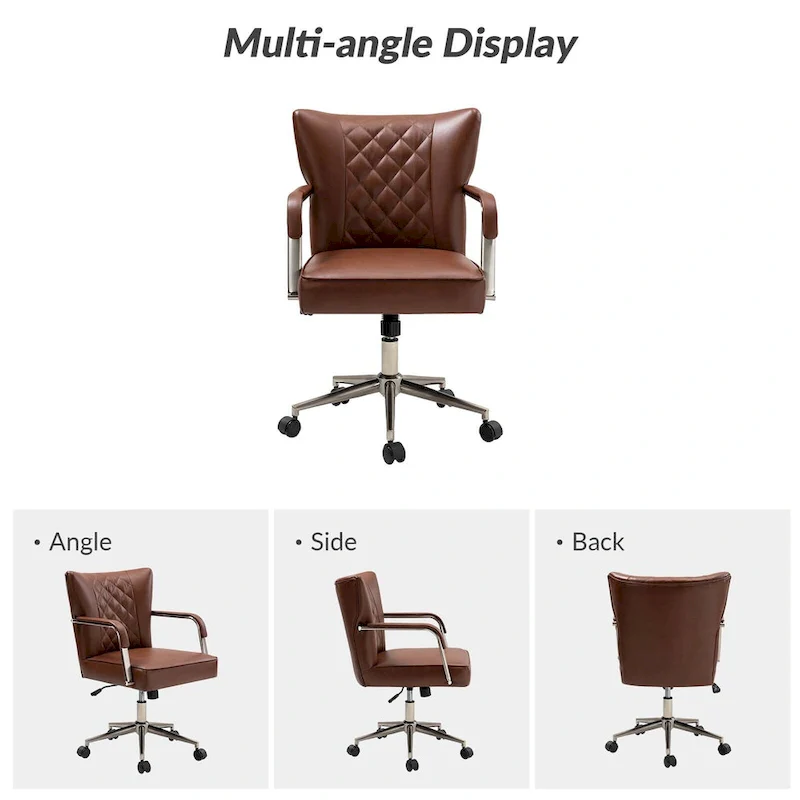 Felice Modern Swivel Height Adjustment Diamond-Tufted Office Chair by HULALA HOME