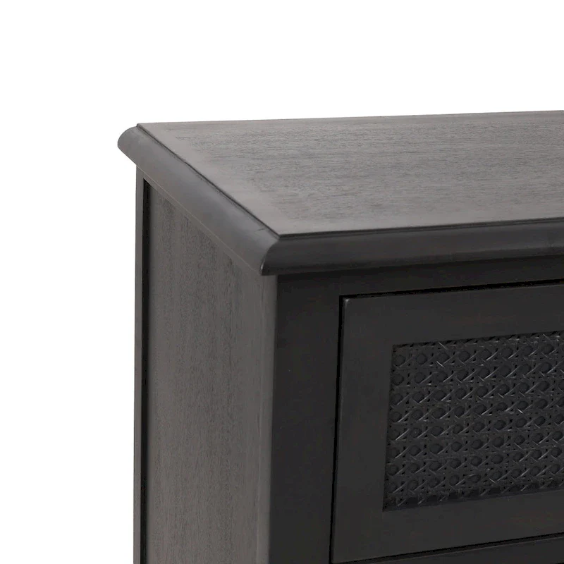 Newell Rustic Acacia Wood and Cane 3 Drawer Dresser by Christopher Knight Home