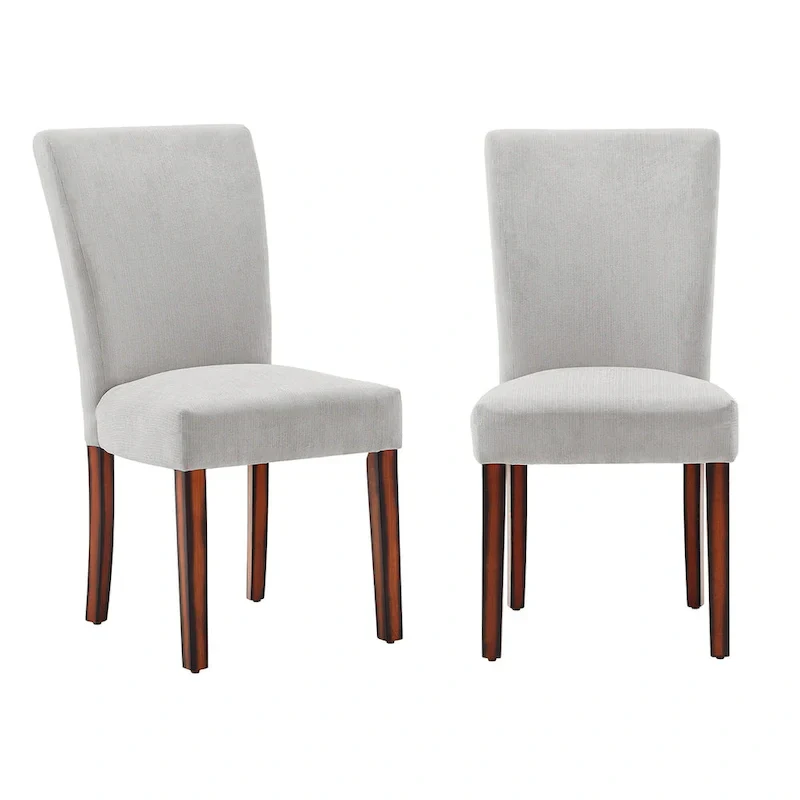 Chenille Upholstered Dining Chairs Set of 2 - Espresso Legs