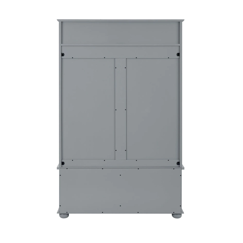 Coastal Style Hall Tree Entryway Bench with Shelves and Shoe Cabinets