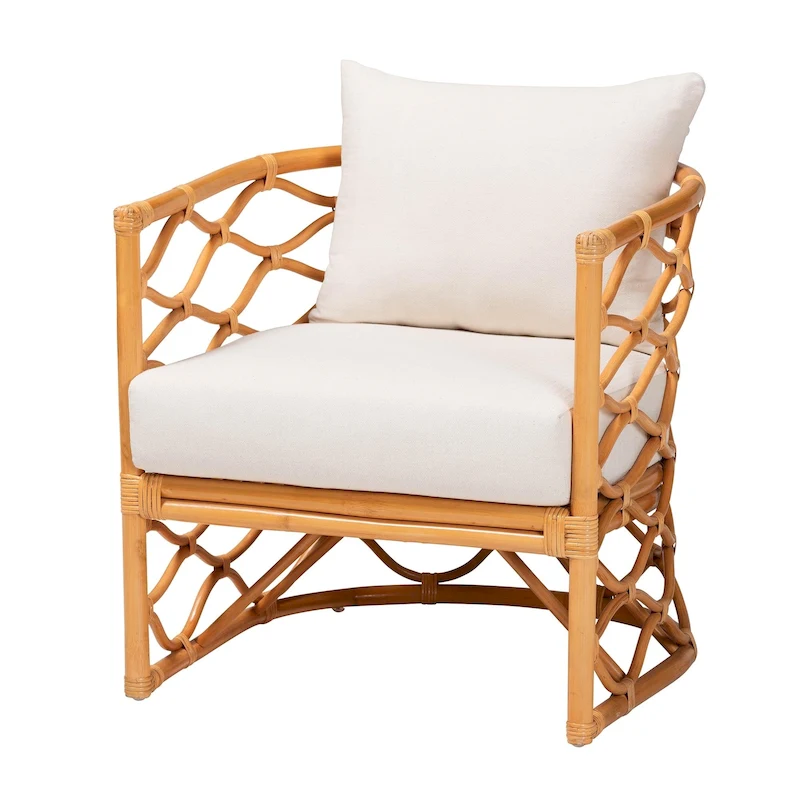 Acelynn Bohemian Light Honey Rattan Arm Chair