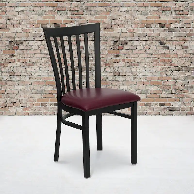School House Back Metal Restaurant Chair - 17.25 W x 18.75 D x 34.75 H - 17.25 W x 18.75 D x 34.75 H