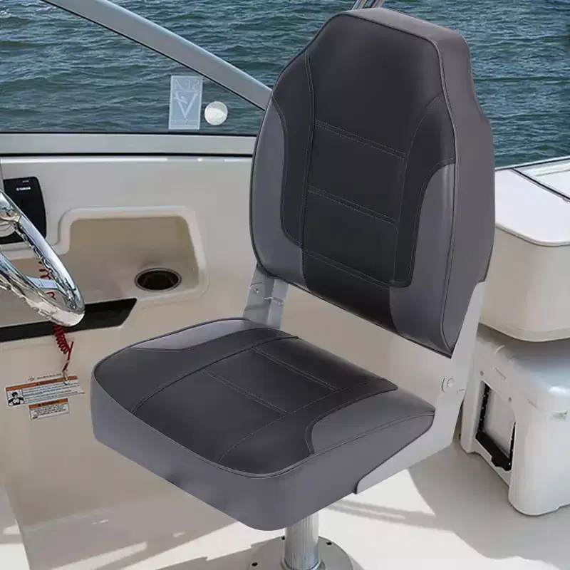 Boat Seats 2 Packs, Folding High Back Fishing Waterproof Pontoon Boat Seat, Boat Chairs with Stainless Steel Screws, Thickened Cushion