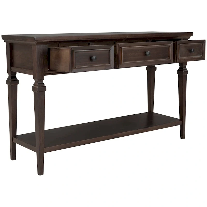 Merax Retro Style Console Table with Three Top Drawers and Bottom Shelf