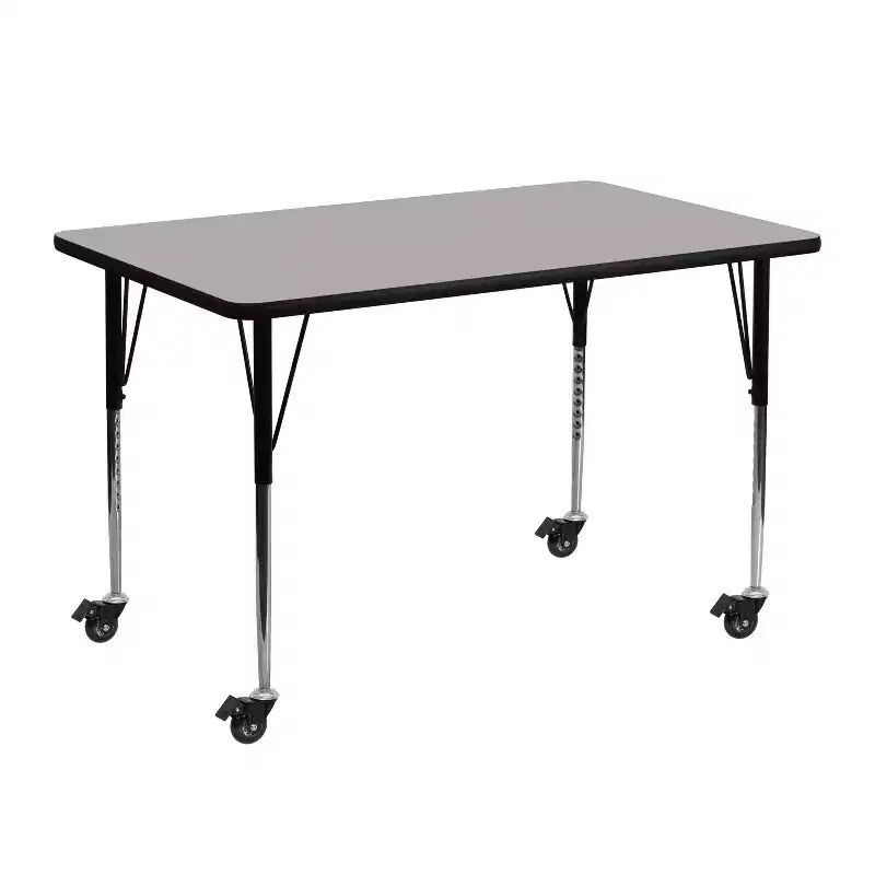 Emma and Oliver Mobile 24x48 Rectangle HP Laminate Adjustable Activity Table